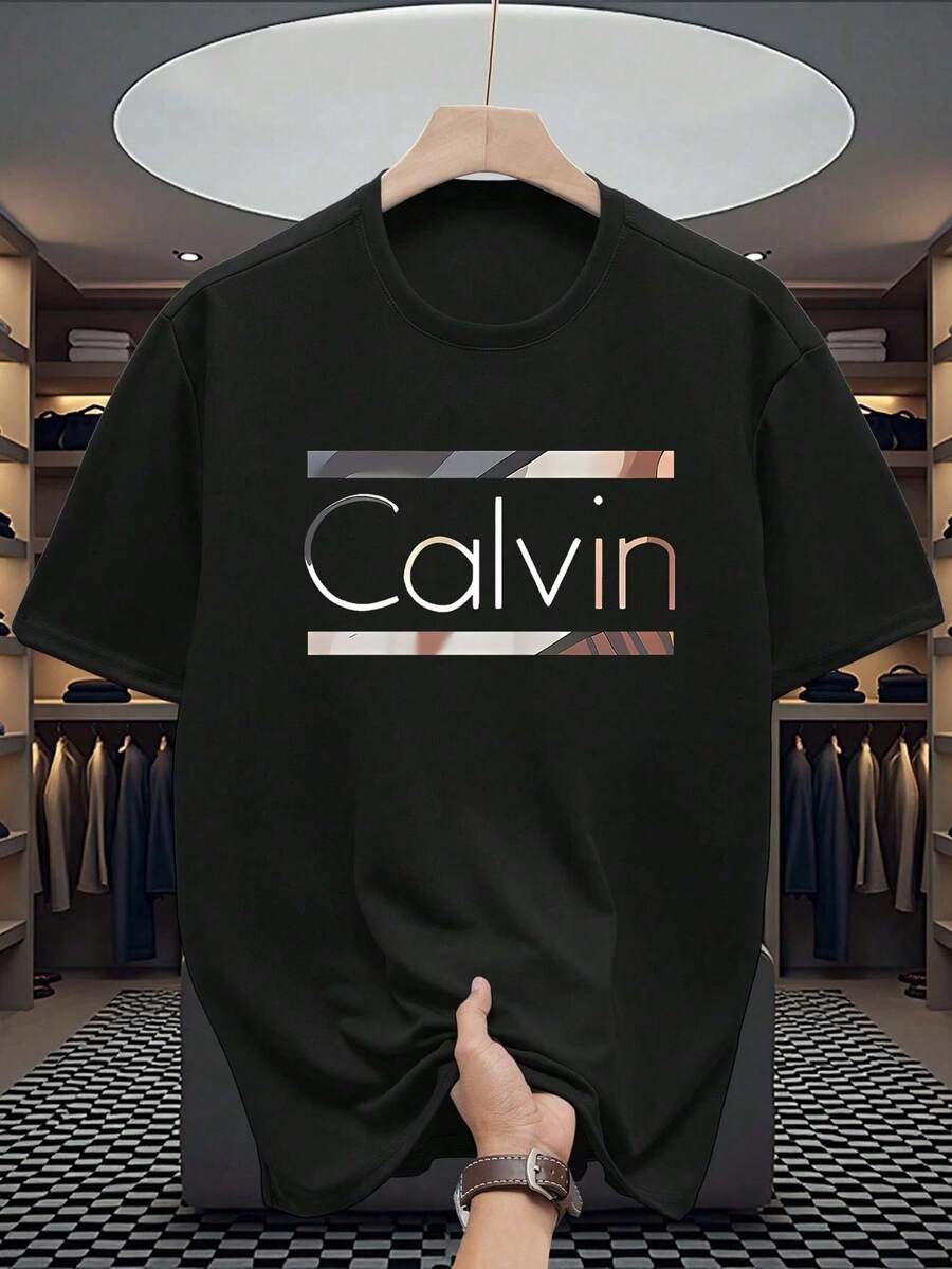 Camiseta negra de manga corta para hombres con impresiones digitales únicas, fabricada con 180 gramos de algodón puro, textura suave y cómoda, usable en todas las estaciones del año. Cuello redondo, manga corta y transpirable, ligera y fácil de usar, ideal para ocasiones cotidianas casuales, lavable a máquina. Es un regalo excelente para el Día del Padre, 100% algodón, estilo casual. - Negro - Ver 1