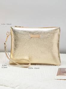 1 chiếc ví cầm tay đựng tiền xu dành cho nữ, thích hợp cho các quý cô, các cô gái, đi ăn tối, đi chơi tối, tiệc tùng, mua sắm, đi làm hàng ngày, du lịch và các dịp khác - Vàng - Xem 4