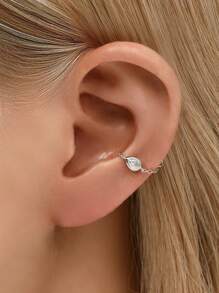 1piece 925 Sterling Silver Chain Earring Jacket Fringe Dangle Chain Charm Accessory Convertible Chain Earring Chain Attachment Chain Connector Piercing,Suitable For Women, Girls, And Men For Daily And Party Wear - Silver - View 7