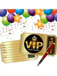 24/12/6 pezzi - Inviti per feste di compleanno a doppio design reversibile con buste, inviti per feste VIP per il cinema, decorazioni per feste di compleanno a tema, inviti per feste di compleanno a doppia faccia con buste, materiali per regali di inviti per feste VIP per il cinema (rosa rosso)