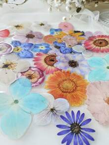 40pcs/Pack Flower Decorative PET Stickers, Scrapbooking Materials - Multicolor - View 2