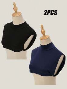 2 sztuki damskiego golfu w jednolitym kolorze, narzutka na ramię, intymny panel, bolerko dla kobiet, swobodny, uniwersalny styl, dostępne w wielu kolorach, do noszenia na co dzień, na sukienkę lub jako dekoracja świąteczna - 2 SZT. wielokolorowe - Zobacz 16