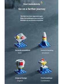 1 件 2025 新款兼容火箭发射中心模型积木玩具，航空航天男孩/女孩飞机玩具，创意儿童礼物 - 生日礼物 - 完美礼物 - 彩色 - 查看 6