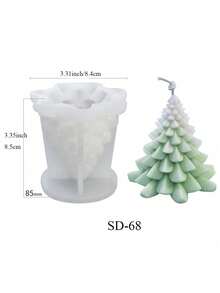 1/4 Stücke Weihnachtsbaum Silikonformen - DIY 3D Kerzen/Seife/Schokolade Herstellungsset - Baby Shower Gastgeschenke & Weihnachtsdeko Bastelzubehör
