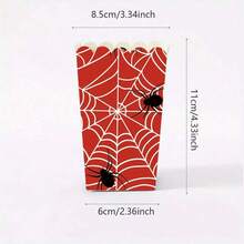 10Pcs/20Pcs/50Pcs, Red Background Mini Spider Web Spider Box Paper Popcorn Boxes, Popcorn Cup, Food Snack Box, Wedding Birthday Baby Shower Disposable Tableware, Suitable For Halloween Party Picnic Camping, Home Kitchen Restaurant Table Supplies - Red - View 5