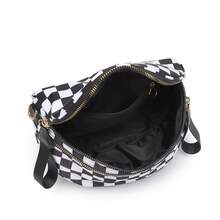 Classic Checkered Design Crossbody Bag–Matches Diverse Styles For Outings, Commutes & Leisure Time  Ample Space For Daily Errands, Casual Outings & Travel Adventures - 黑白格子 - 查看 8