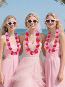 1/6/10/20/30/40/50 chiếc Vòng cổ vòng hoa Hawaii, Vòng hoa Polyester màu đỏ và hồng, Quà tặng tiệc cưới Chủ đề hoa Hawaii nhiệt đới Quà tặng tiệc Băng đô Ngày lễ Đám cưới Bãi biển Trang trí sinh nhật Đồ dùng tiệc Trang trí tiệc Hawaii (Màu ngẫu nhiên) - Nhiều màu - Xem 5