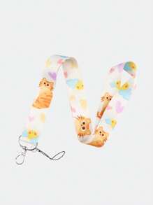 1条可爱猫咪手机挂绳，卡通黑白猫长丝带挂绳配件，无毛猫钥匙扣卡套挂绳，汽车配件包饰，学院哥特风Y2K包包配件挂绳，带证件夹，汽车配件包饰，圣诞礼物，送给老师、朋友、姐妹的礼物创意