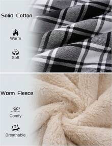 Cotrasen Mens Flannel Cotton Heavy Thick Sherpa Fleece Lined Plaid Shirt Jackets Warm Button Up Winter Coats With Hood