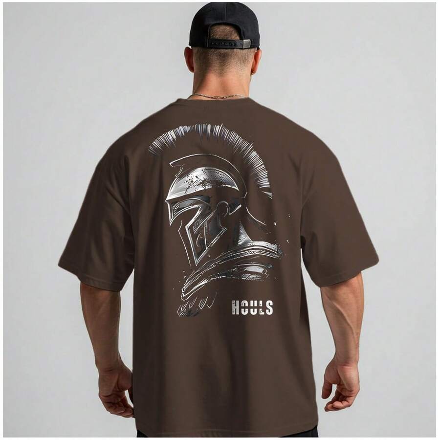 Spartan Oversized T-Shirt For Bodybuilder Gym Workout - 鏽棕色 - 查看 1