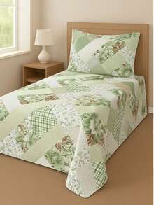 SINGLE BEDSPREADER IN SIMPLE PRINTED FABRIC AND ITEMS FOR DAILY USE - KOR 03 - View 1