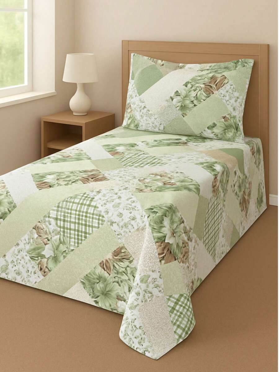 SINGLE BEDSPREADER IN SIMPLE PRINTED FABRIC AND ITEMS FOR DAILY USE - KOR 03 - View 1