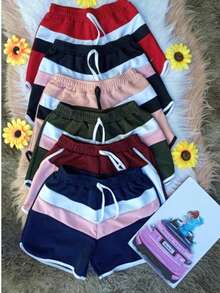 Women's Shorts With String And Elastic Fashion Stylish Summer - Blue - View 2