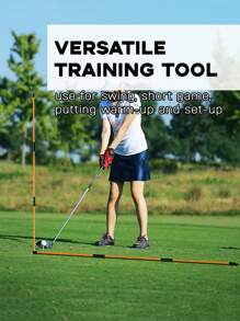 2pcs Golf Folding Alignment Sticks, Golf Direction Rods, Swing Practice Aids - Golf Ball Marker Alignment Sticks, Correction Rods, Multifunctional Training Kit