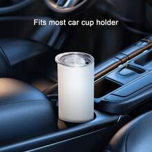 Inspirational Christian Jesus Religious Faith Cross Aesthetic Cute 20oz Skinny Tumbler, Insulated Travel Cup With Lid & Straw, Hot & Cold Drink Bottle - White - View 5