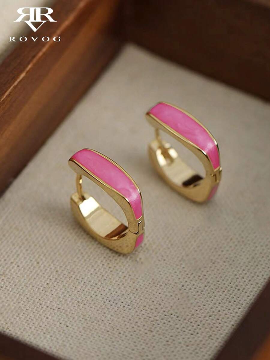 1 Pair Minimalist Chic Everyday Versatile Suitable For Gatherings Luxury Geometric Fashion Hoop Earrings For Women