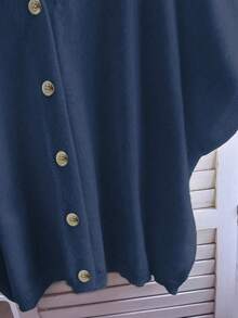 Áo khoác cardigan dệt kim dáng rộng tay ngắn cổ chữ V màu trơn mới cho mùa Xuân/Hè, thiết kế vai rớt, áo len tay ngắn nhẹ nhàng thoải mái cho nữ, thích hợp cho kỳ nghỉ, món đồ thiết yếu cho năm mới. - Trung Lan - Xem 10