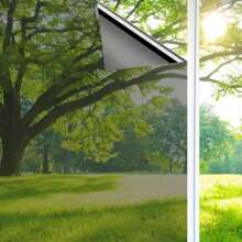 Mirror Film Window Privacy Screen Sun Protection Window Interior Window Film Outside Heat Protection Film Residue-Free Heat Protection Film Thermal Film Window Against Heat, Mirror Silvery