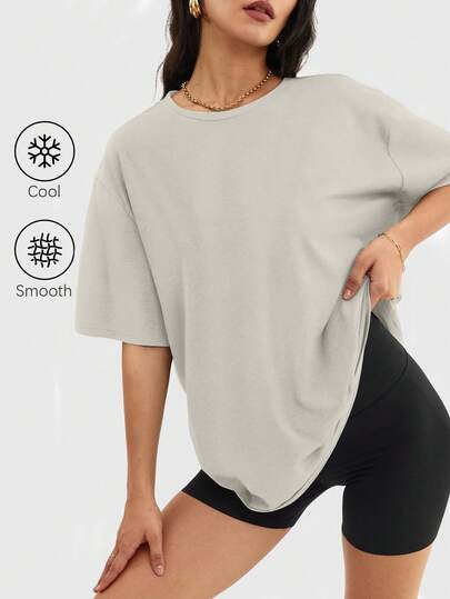 Speed mate Women's Casual Oversized T-Shirts Summer Crewneck Short Sleeve Workout Basic Tee Tops