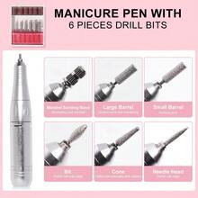 45.000 U/min tragbarer Nagelschleifer, professioneller wiederaufladbarer elektrischer Nagelschleifer für Acrylnägel, Maniküre/Pediküre, Politur, Hornhautentfernung - Salon oder Heimgebrauch, Nagelschleif-Set, perfektes Geschenk für Frauen zu Neujahr, Valentinstag - Pink - Übersicht 7