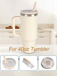 1个40盎司（约1.2升）保温杯翻盖吸管盖替换装，适用于杯子，可重复使用，防漏防溅，返校季必备 - 彩色 - 查看 8