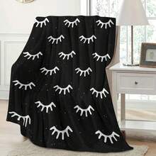 Luxurious Eyelash Print Flannel Throw Blanket - Ultra-Soft, Digital Printing, 280gsm, All-Season Comfort Polyester Blankets Great Gift For Friend, Family, Hypoallergenic Polyester For Sofa, Bed, Or Travel - Luxurious Eyelash Design|Soft Texture, Bedding Accessory | Cozy Home Decor | Hypoallergenic Fabric, Lash Print Decor - Nhiều màu 6 - Xem 3