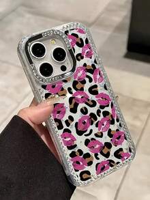 Ốp lưng điện thoại thời trang cao cấp màu hồng lấp lánh đính đá sequin, 1 chiếc. Ốp lưng điện thoại chống sốc toàn thân, mạ điện, viền đá lấp lánh hình ngôi sao, trong suốt, họa tiết da báo, môi hồng. Tương thích với iPhone 17/17 Air/17 Pro/17 Pro Max, 16, 16 Pro, 16 Plus, 16 Pro Max, 15, 14, 14 Pro Max, 13, 12, 11. Quà tặng mùa xuân, tiệc tùng, sinh nhật. - Trong sáng - Xem 3
