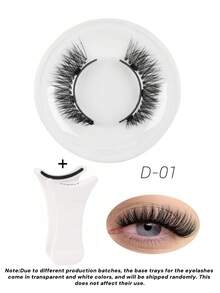 1对磁吸式可重复使用假睫毛，无需胶水，自然蓬松的日式睫毛，闪亮眼妆工具，旅行必备 - 交叉款 - 查看 13