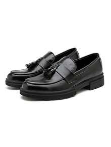 男士商务黑色正装鞋，流苏装饰休闲鞋 - 黑色 - 查看 10