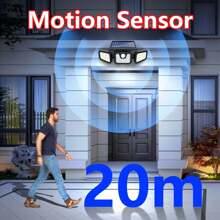 1 件/2 件 74 LED 太阳能户外花园灯，户外阳光照明灯具，带 3 个头，可进行全方位照明，夜灯，庭院、车库、房车露营、门廊、小路和花园的安全照明，适用于圣诞节、万圣节节日照明 - 三頭壁燈-連體 - 查看 4