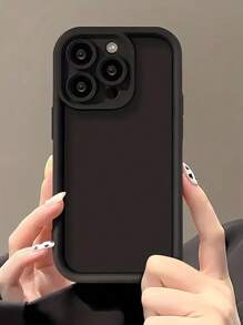 【简约创意手机壳】哑光黑边框简约创意欧式男女通用纯色单梯形材质全包防震软壳，适用于A/02S/03/S/04/E/05/10S/11/12/12/F12/F42/M32/13/14/15/20/22/21S/23/24/25/30/31/32/33/34/35/50/51/52/53/54/55/71/72/73/Lite/Fe/Plus/Ultra/S23/S24手机，防水、防摔、防刮。 - 黑色 - 查看 4