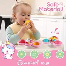 WeRein Pião giratório com ventosa para bebês de 12 a 18 meses, brinquedo sensorial giratório para crianças de 1 a 3 anos, brinquedo antiestresse com textura para bebês, presente de Natal ou aniversário para meninos e meninas de 1 a 2 anos (a ventosa adere com mais firmeza quando molhada). - Rosa - Ver 6