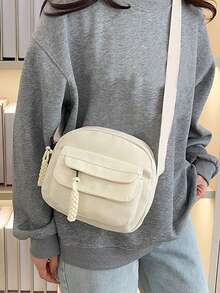 Women's Small Crossbody Bag Cute Canvas Shoulder Purse With Multi Pockets And Adjustable Strap For Daily Essentials - 米色 - 查看 5