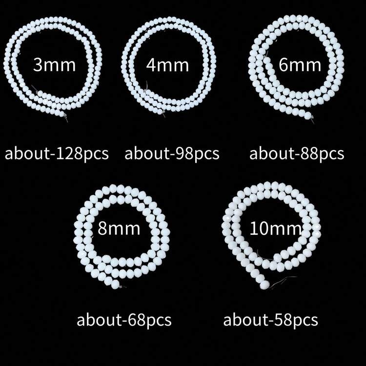 1 件白色陶瓷刻面算盘水晶扁珠，时尚百搭手工 DIY 串珠用品，适合制作手链、项链、珠宝、时髦珠宝、手机链、钥匙扣、批发珠子 - 白瓷 - 查看 4
