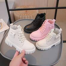 Botas sencillas y cómodas para ninos, botas de estilo británico multifuncionales de color negro para ninos y niñas.Botas sencillas y cómodas para niños, botas de estilo británico multifuncionales de color negro para niños y niñas - Negro - Ver 8