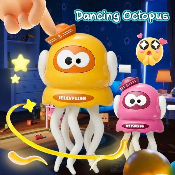 1 set de jouets d'Octopus à mécanisme d'horlogerie intéressants (vert, rose, jaune), Octopus dansant et rampant réaliste, peut ramper et se tenir debout, améliore la coordination main-œil et la concentration des enfants, jouets à torsion à mécanisme d'horlogerie, cadeau d'anniversaire (certaines couleurs d'accessoires aléatoires)