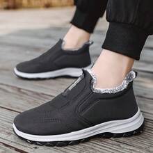 (Für Personen mit dicken Füßen, bitte eine Größe größer bestellen) Winterwanderstiefel für Herren mit Thermofutter, Dicke Sohle klassische Freizeitschuhe, Thermofutter bequeme Outdoor-Sportschuhe, leicht anzuziehende warme Stiefel. Winterwanderstiefel für Damen mit Thermofutter, Outdoor Paar Thermofutter Schlupfschuhe. Herren Warme Schuhe, Größe CN36-45 (Bitte beachten Sie, dass dies die chinesische Größe ist)