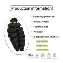 Extensión de cabello trenzado rizado francés sintético de 12 pulgadas, estilo boho, para peinado de bob corto de 12 pulgadas y 150 gramos, para mujeres en días festivos, fiestas, Halloween, Navidad, festivales de música, carnaval y Año Nuevo