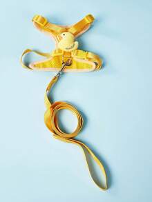 PETSIN 卡通鸭子狗背带和牵引绳套装可调节小狗项圈带宠物猫背带背心适用于法国斗牛犬散步配件 - 查看 5