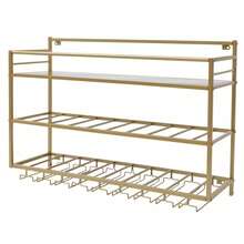 YUNRUX Wine Rack & Wine Glass Rack - Gold - View 8