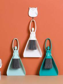 2 件迷你扫帚和簸箕套装，塑料桌面清洁扫帚和簸箕清洁工具 - 彩色 - 查看 11