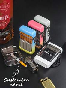 1pc Customized Sealed Waterproof Transparent Hanging Cord Cigarette Case, Holds 20 Cigarettes, Fashionable Ombre Color - Multicolor - View 2