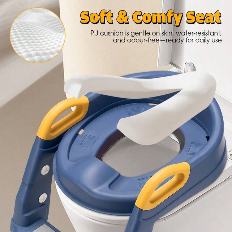 SUN YEE Potty Trainer Toilet Seat Chair Kids Toddler W/ Ladder Blue - Màu xanh lam - Xem 6