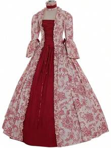 Party Limited Edition  Women's Victorian Rococo Dress Temperament Evening Dress Inspiration Maiden Horn Sleeve Costume