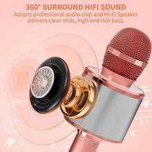 Microphone With Audio Integration, Wireless Bluetooth Microphone For Singing, Home Use, Outdoor Party, Family Gathering, Supports TF Card, USB Playback - Multicolor - View 8