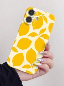 1pc Glossy Cute Yellow Lemon Pattern Phone Hard Case Cover Compatible With IPhone 11 12 XR 13 13 Pro 13 Pro Max 14 14 Pro 14 Pro Max 15 15 Pro 15 Plus 15 Pro Max 16 16 Pro 16 Plus 16 Pro Max 16e - Multicolor - View 2