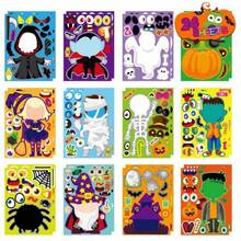 12/24/36pcs Halloween Kids Stickers, Can Create Various Halloween Character Expressions, Suitable For Halloween Kids Party, Crafts, Game Activities And More - Multicolor - View 1