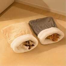 1pc Cat Sleeping Bag, Cozy Cat Sleeping Bag, Cat Winter Sleeping Bag, Cozy Warm Sleeping Bag For Cats - Semi-Closed Soft Plush Sleeping Bag - For Cats Indoors