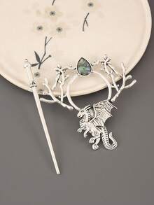 1pc Dragonfly, Owl, Bohemian Totem Vintage Zinc Alloy Hair Clip, All Seasons, Bun Extension, Hair Bun Maker, Bun Hair Piece, Hair Styling Pins, Pins For Hair, Bobby Pins, Hair Accessories, Head Accessories - Multicolor - View 13