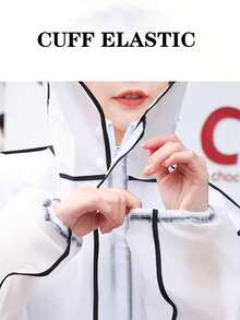 1 Stück modischer, weißer, halbtransparenter EVA Regenmantel mit doppeltem Regenschutz, hohem Kragen, Reißverschluss, tragbar, geeignet für Outdoor-Aktivitäten, Wandern, Radfahren, Camping, unverzichtbar für den Outdoor-Bereich, Rückkehr zur Schulsaison